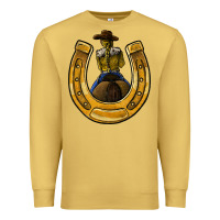 Antique Gold horseshoe and cowgirl Premium Sweatshirt - JahusDesignShop