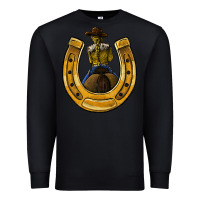 Black horseshoe and cowgirl Premium Sweatshirt - JahusDesignShop