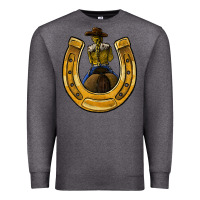 Charcoal Heather horseshoe and cowgirl Premium Sweatshirt - JahusDesignShop