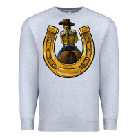 Heather Grey horseshoe and cowgirl Premium Sweatshirt - JahusDesignShop