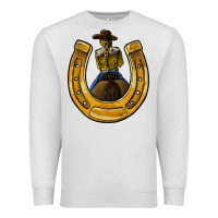 Oatmeal Heather horseshoe and cowgirl Premium Sweatshirt - JahusDesignShop