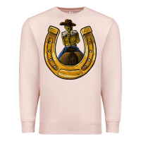 Pale Pink horseshoe and cowgirl Premium Sweatshirt - JahusDesignShop