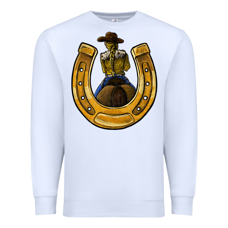 Horseshoe And Cowgirl Premium Sweatshirt by JahusDesignShop | Teevron