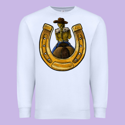 Horseshoe And Cowgirl Premium Sweatshirt Designed By Jahusdesignshop