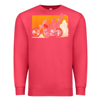 Cardinal bigfoot t  shirt bigfoot riding motorcycle for biker sasquatch chick t Premium Sweatshirt - linhVisuals