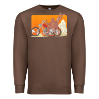 Chestnut bigfoot t  shirt bigfoot riding motorcycle for biker sasquatch chick t Premium Sweatshirt - linhVisuals