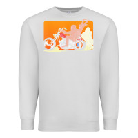 Dove Grey bigfoot t  shirt bigfoot riding motorcycle for biker sasquatch chick t Premium Sweatshirt - linhVisuals