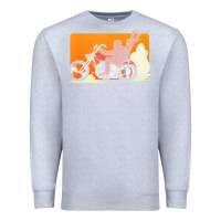 Heather Grey bigfoot t  shirt bigfoot riding motorcycle for biker sasquatch chick t Premium Sweatshirt - linhVisuals