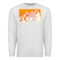Oatmeal Heather bigfoot t  shirt bigfoot riding motorcycle for biker sasquatch chick t Premium Sweatshirt - linhVisuals