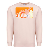 Pale Pink bigfoot t  shirt bigfoot riding motorcycle for biker sasquatch chick t Premium Sweatshirt - linhVisuals
