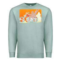 Seafoam bigfoot t  shirt bigfoot riding motorcycle for biker sasquatch chick t Premium Sweatshirt - linhVisuals