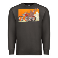 Smoke bigfoot t  shirt bigfoot riding motorcycle for biker sasquatch chick t Premium Sweatshirt - linhVisuals