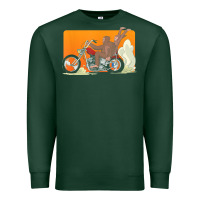 Sports Green bigfoot t  shirt bigfoot riding motorcycle for biker sasquatch chick t Premium Sweatshirt - linhVisuals