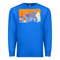 True Royal bigfoot t  shirt bigfoot riding motorcycle for biker sasquatch chick t Premium Sweatshirt - linhVisuals
