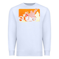 White bigfoot t  shirt bigfoot riding motorcycle for biker sasquatch chick t Premium Sweatshirt - linhVisuals