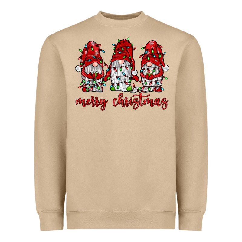 Merry Christmas Gnome With Christmas Lights Heavyweight Sweatshirt by JahusDesignShop | Teevron