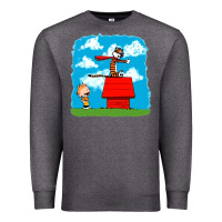 Charcoal Heather Calvin Hobbes Premium Sweatshirt - linhVisuals