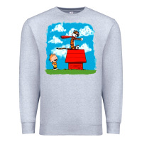 Heather Grey Calvin Hobbes Premium Sweatshirt - linhVisuals