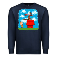 Navy Calvin Hobbes Premium Sweatshirt - linhVisuals