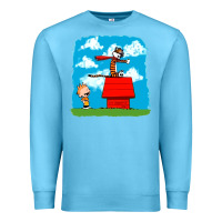 Ocean Blue Calvin Hobbes Premium Sweatshirt - linhVisuals