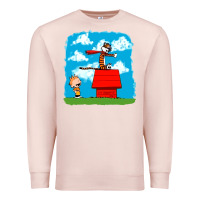 Pale Pink Calvin Hobbes Premium Sweatshirt - linhVisuals
