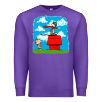 Purple Calvin Hobbes Premium Sweatshirt - linhVisuals