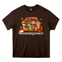Chocolate Brown coffee cups truck Heavy Core Tee - CowGirlArtShop