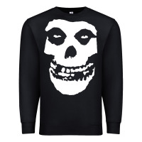 Black mens skull Premium Sweatshirt - linhVisuals