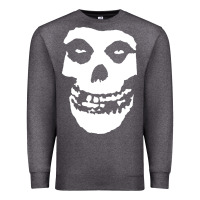 Charcoal Heather mens skull Premium Sweatshirt - linhVisuals