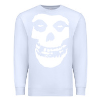 White mens skull Premium Sweatshirt - linhVisuals