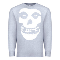 Heather Grey mens skull Premium Sweatshirt - linhVisuals