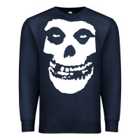 Navy mens skull Premium Sweatshirt - linhVisuals