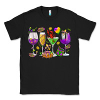 Black Mardi Gras wine glasses Classic Tee - HowdyJamesFarm