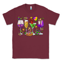 Burgundy Mardi Gras wine glasses Classic Tee - HowdyJamesFarm