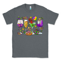 Charcoal Heather Mardi Gras wine glasses Classic Tee - HowdyJamesFarm