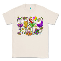 Natural Mardi Gras wine glasses Classic Tee - HowdyJamesFarm