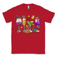 Red Mardi Gras wine glasses Classic Tee - HowdyJamesFarm