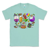 Seafoam Mardi Gras wine glasses Classic Tee - HowdyJamesFarm