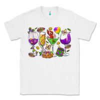 White Mardi Gras wine glasses Classic Tee - HowdyJamesFarm
