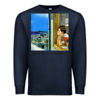 Navy belle and sebastian 90s style fanart design Premium Sweatshirt - linhVisuals