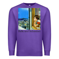 Purple belle and sebastian 90s style fanart design Premium Sweatshirt - linhVisuals