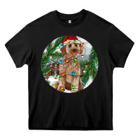Black Cockapoo Christmas Heavy Core Tee - RanaPortraitStore
