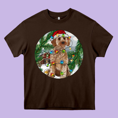 Cockapoo Christmas Heavy Core Tee Designed By Ranaportraitstore