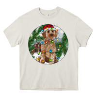 Cream Cockapoo Christmas Heavy Core Tee - RanaPortraitStore