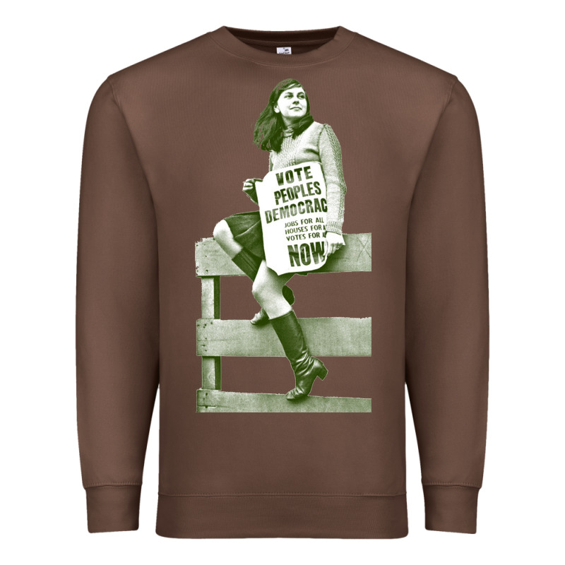 Bernadette Devlin Retro Irish Fanart Premium Sweatshirt by linhVisuals | Teevron