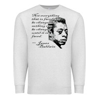 Oatmeal Heather james baldwin Premium Sweatshirt - linhVisuals