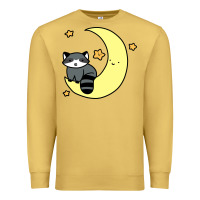 Antique Gold crescent moon raccoon Premium Sweatshirt - linhVisuals