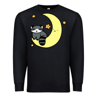 Black crescent moon raccoon Premium Sweatshirt - linhVisuals