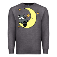 Charcoal Heather crescent moon raccoon Premium Sweatshirt - linhVisuals