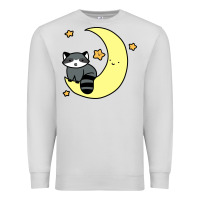 Dove Grey crescent moon raccoon Premium Sweatshirt - linhVisuals